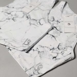 BuffBunny Marbles White collection crop top